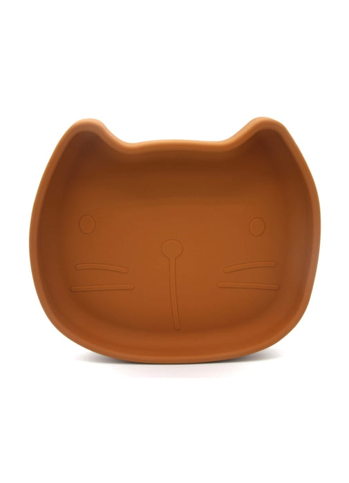 Assiette en silicone, chat - caramel