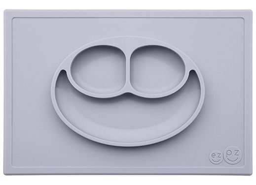 Plaque avec compartiments en silicone - gris clair