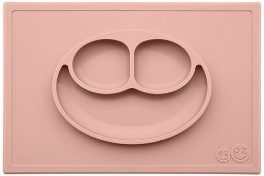 Assiette avec compartiments en silicone - rose poussiéreux