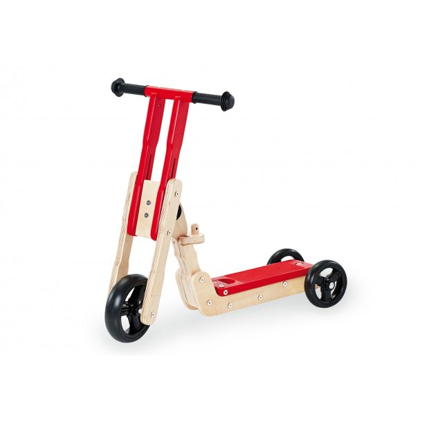 Combi scooter / tricycle, theo - naturel / rouge