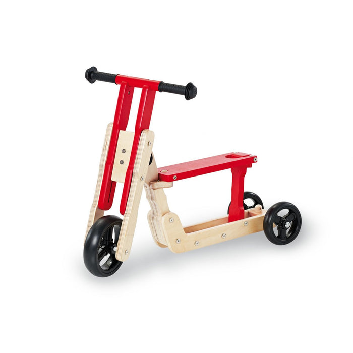 Combi scooter / tricycle, theo - naturel / rouge