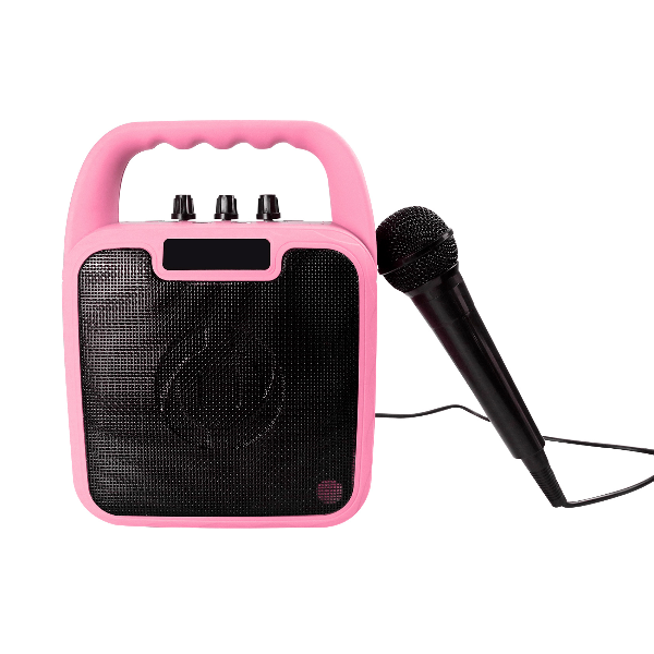 Haut-parleur pour enfants et microphone - rose